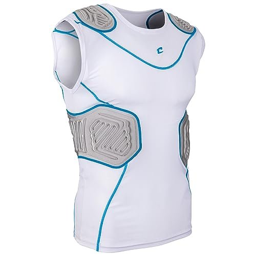 Champro Men'S Bull Rush Football Compression Shirt With Integrated Cushion System