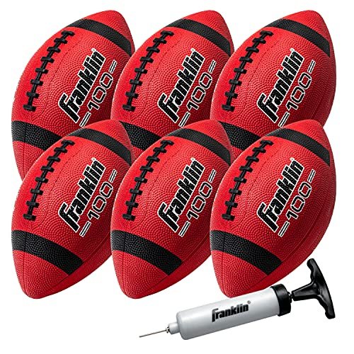 Franklin Sports Kids Junior Football - Grip-Rite 100 Youth Junior Size Rubber Footballs