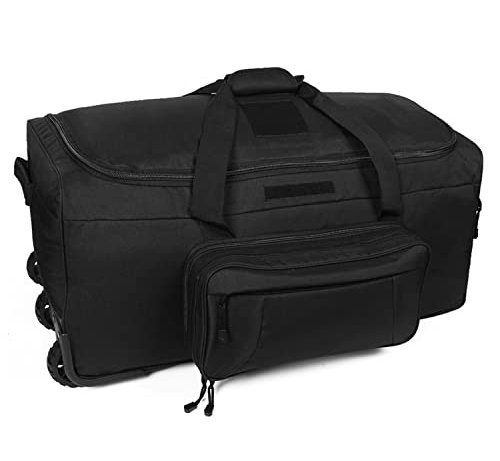 Greencity Duffel Bag Wheels Rolling Deployment Wheeled Military Suitcase Heavy